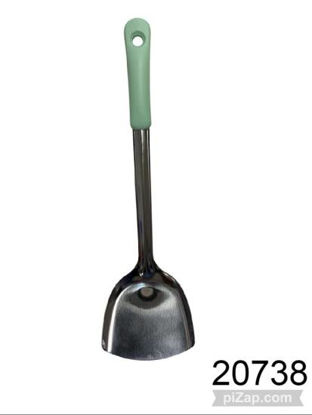 Imagen de ESPATULA 100% ACERO MANGO COLOR CELESTE/VERDE 37CM 3.26